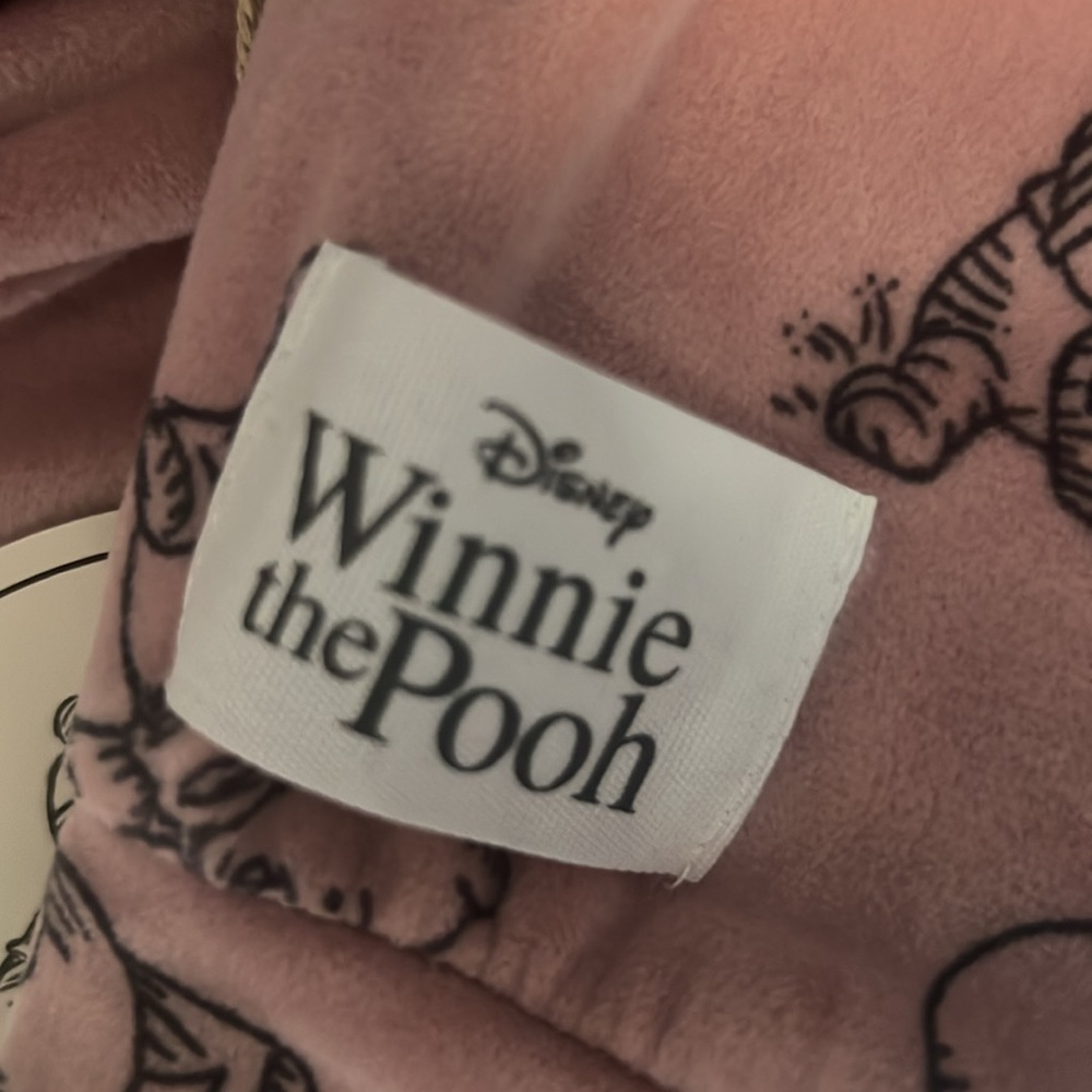 Brand new with tags Disney Winnie the Pooh pink velour cropped hoodie size lg. - Picture 5 of 6